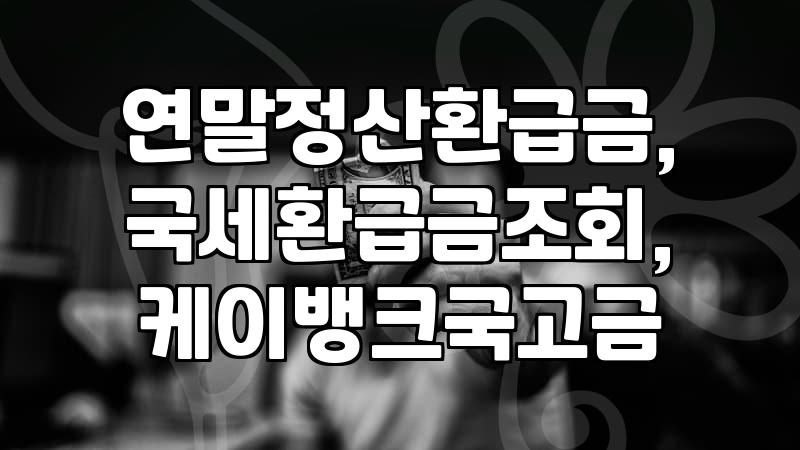 놓치기 쉬운 국세 환급금 조회부터 수령 계좌 등록까지