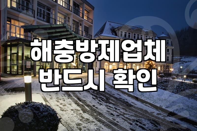 벌레방역업체 비용과 현장 상태에 따른 실질적인 작업 범위