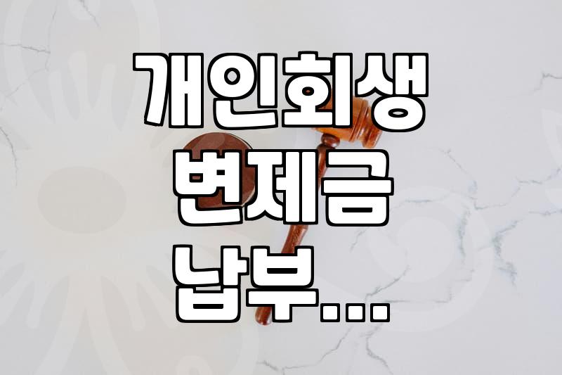 개인회생 수임료 분납과 신청 전 따져봐야 할 현실적인 문제들