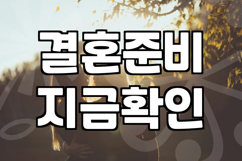 막막한 결혼 준비 시작하기 전에 알아두면 좋은 현실적인 팁