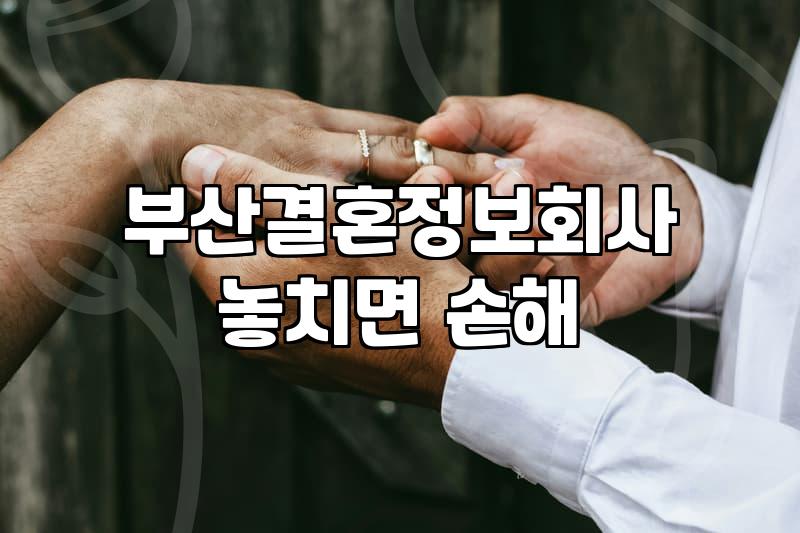 부산에서 결혼정보회사를 고민할 때 따져봐야 할 현실적인 부분들