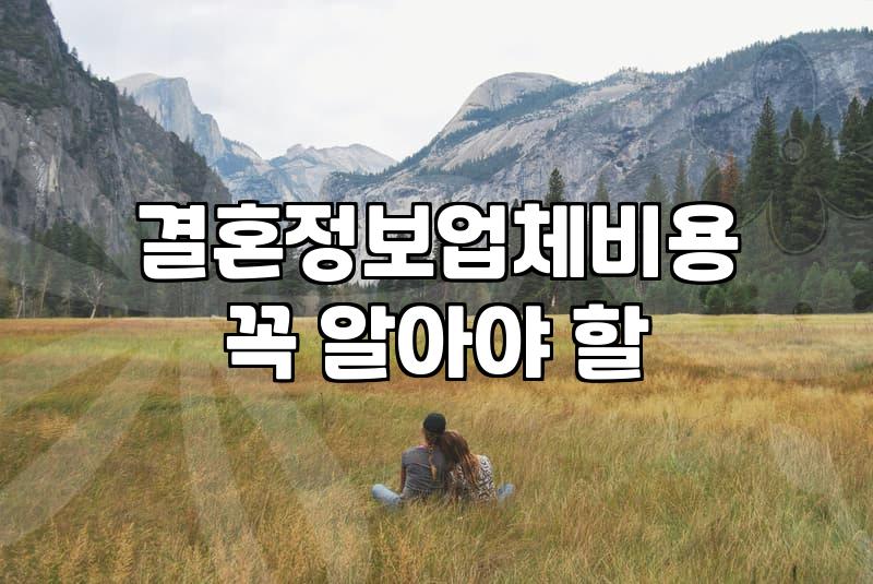 현실적인 결혼정보업체 이용과 성례를 고민할 때 알아둘 점